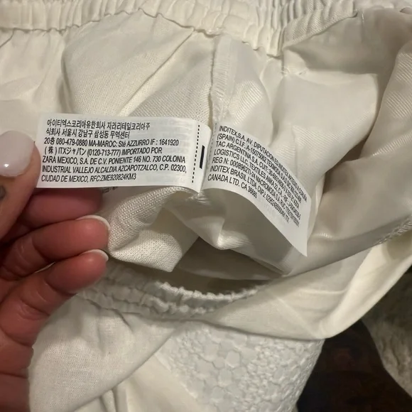 NWT Zara White Linen Wide-Leg Pants - Picture 6 of 14